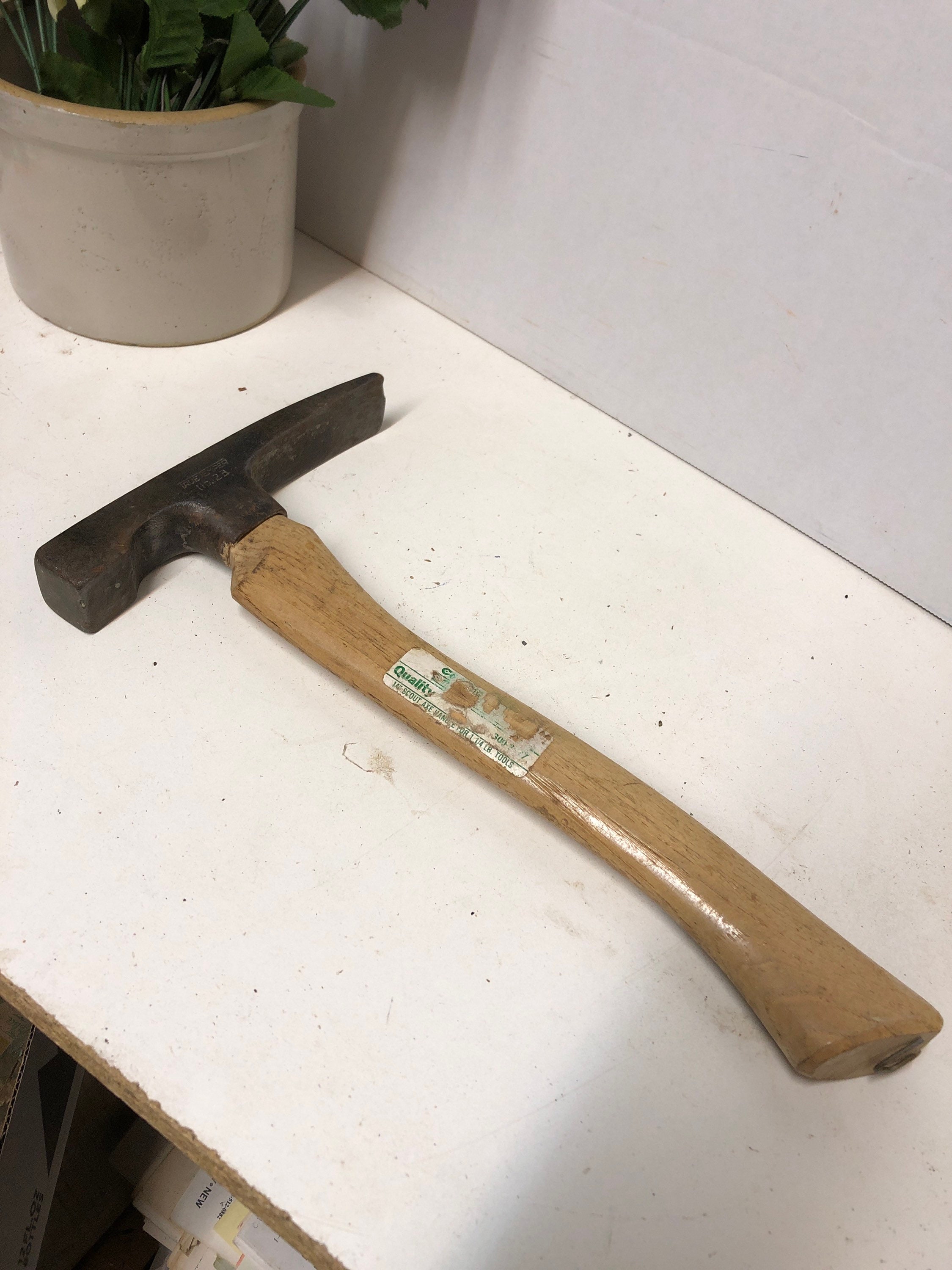 Vintage True Temper Brand Usa,brick and Mortar Hammer, Hickory Handle, 