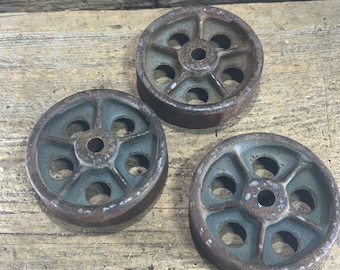 Vintage steel Wheels. cart wheel, cast iron,