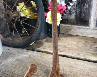 Vintage Metal Old tackle harness horse hook 11 inch, coat hanger