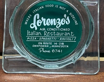 Antique glass Ashtray , Lorenzo’s Owatonna mn, phone 6741