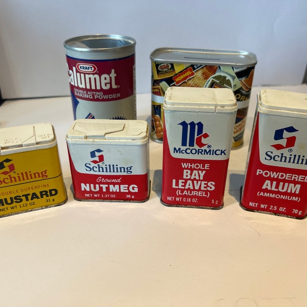 Vintage schilling, Hormel spice tins, spam, McCormick