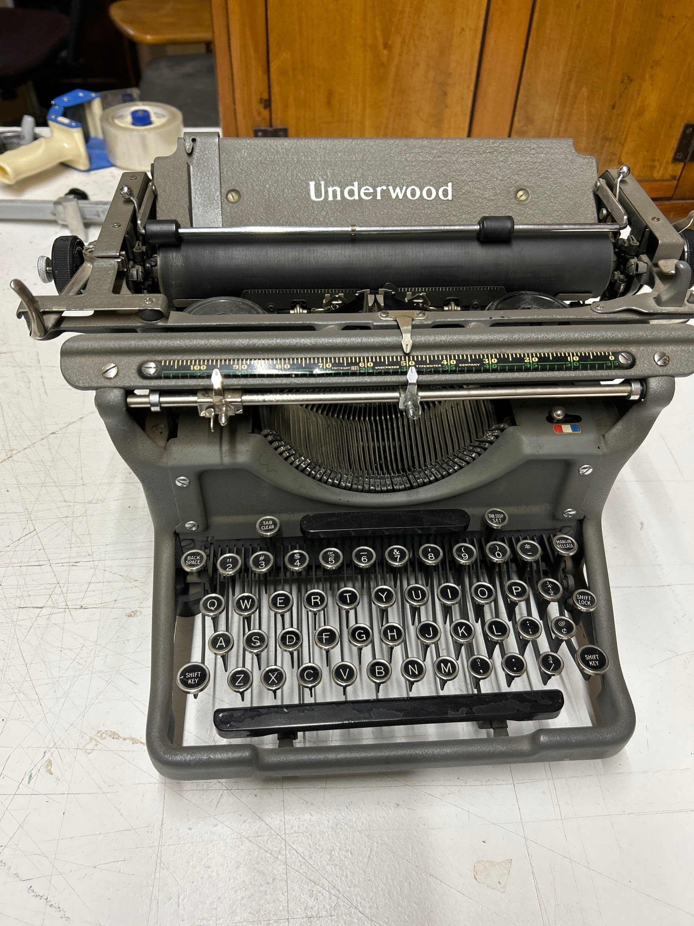 Antique Underwood typewriter, rare grey color, office decor - Etsy