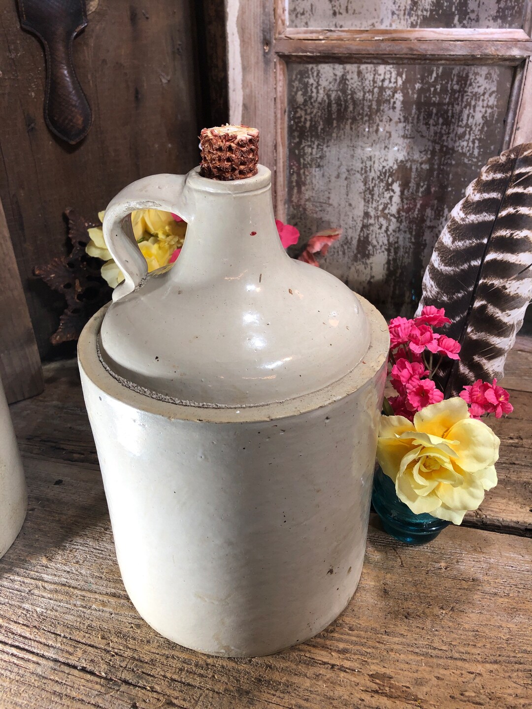 Vintage Crock Jug Farmhouse Find. Home Decor. Barn XXX Etsy