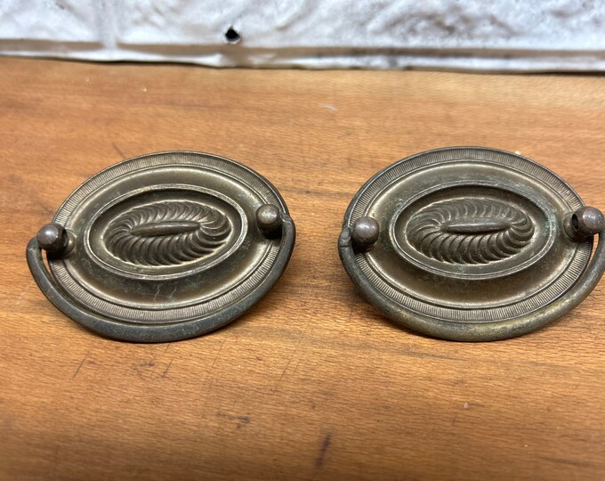 Vintage Hepplewhite Drawer Pulls Oval LARGE 4 PULLS AVAILABLE Etsy