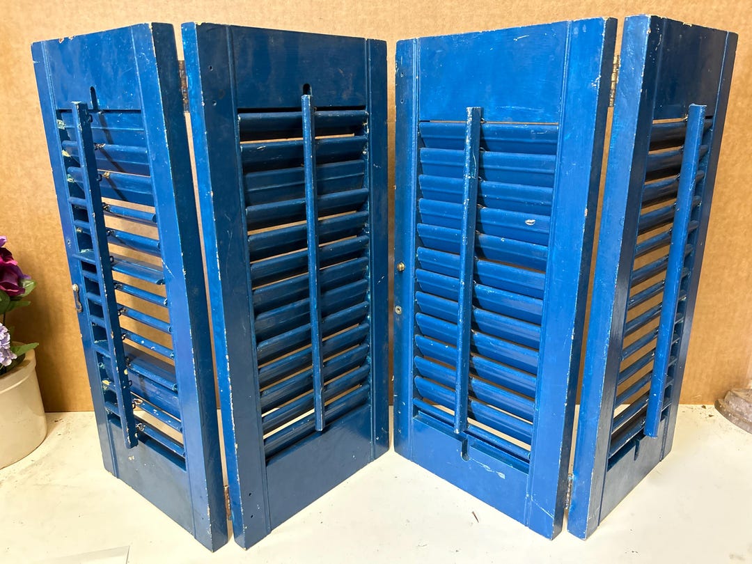 4 Vintage Shutter Panels Interior Wood Louver - Etsy