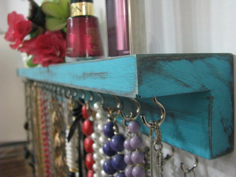 Necklace Holder Necklace Organizer Many colors Turqouis 24 inch. Large Necklace Hanger