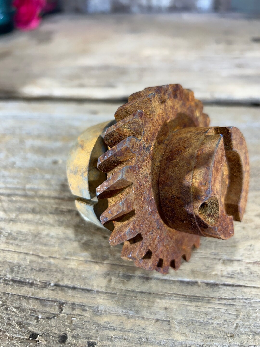 Vintage Industrial Salvage, Steampunk, Metal Wheel Sprocket, Farm