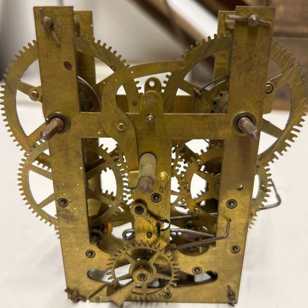 Antique brass clock parts, mechanical mechanism , steampunk, clock parts, brass gears