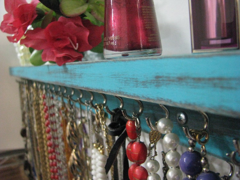 Necklace Holder Necklace Organizer Many colors Turqouis 24 inch. Large Necklace Hanger