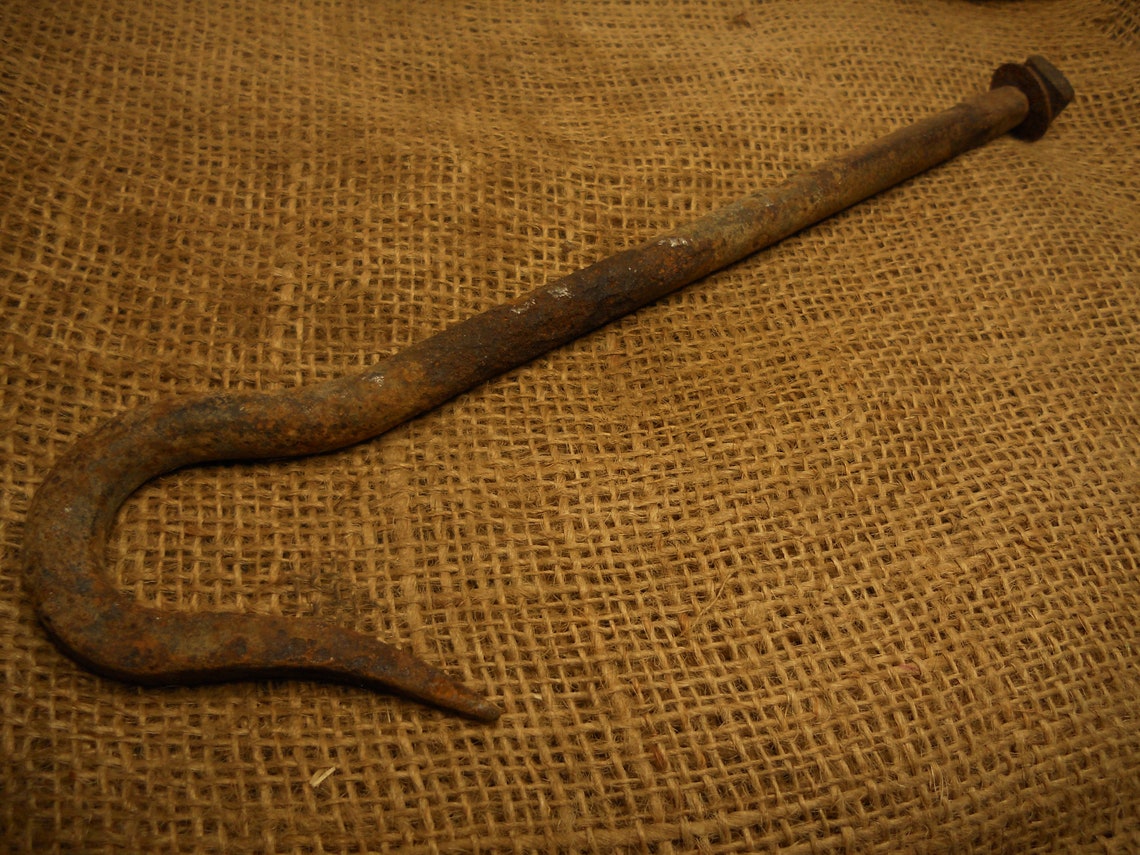 Vintage Old Hook . Blacksmith Hook.. Threaded. Etsy