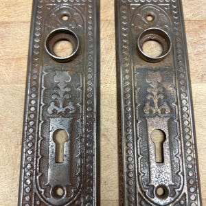 Antique victorian door plates, door handle back plates