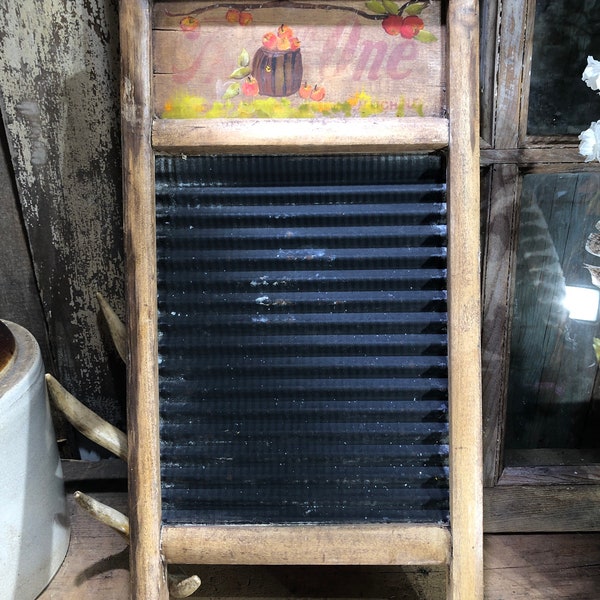 Vintage Washboard repurpose. reuse. farmhouse magnet board