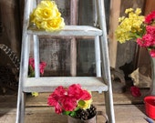 Distressed farmhouse Vintage Step Ladder. repurpose. reuse. Plant Stand , wood ladder, 2 step