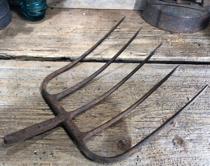 Antique Pitch Fork, From the Barn. Hay Fork Etsy