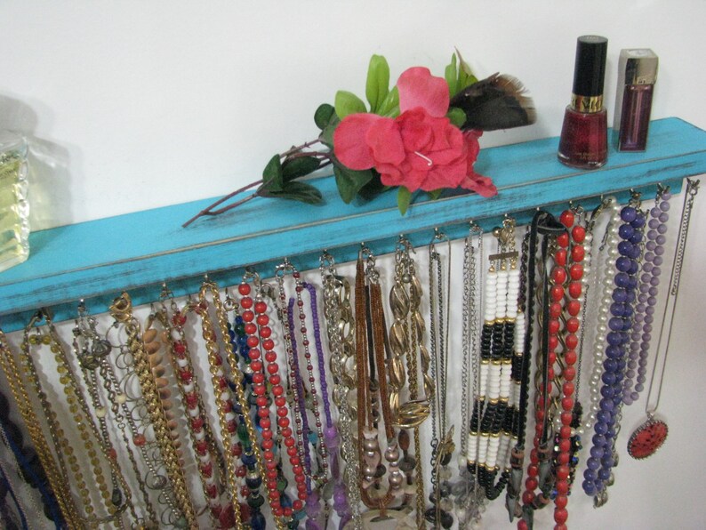 Necklace Holder Necklace Organizer Many colors Turqouis 24 inch. Large Necklace Hanger