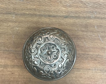 Victorian ornate brass metal door knob, door handle