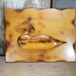 Antique Wooden Duck Carving, Wall Décor