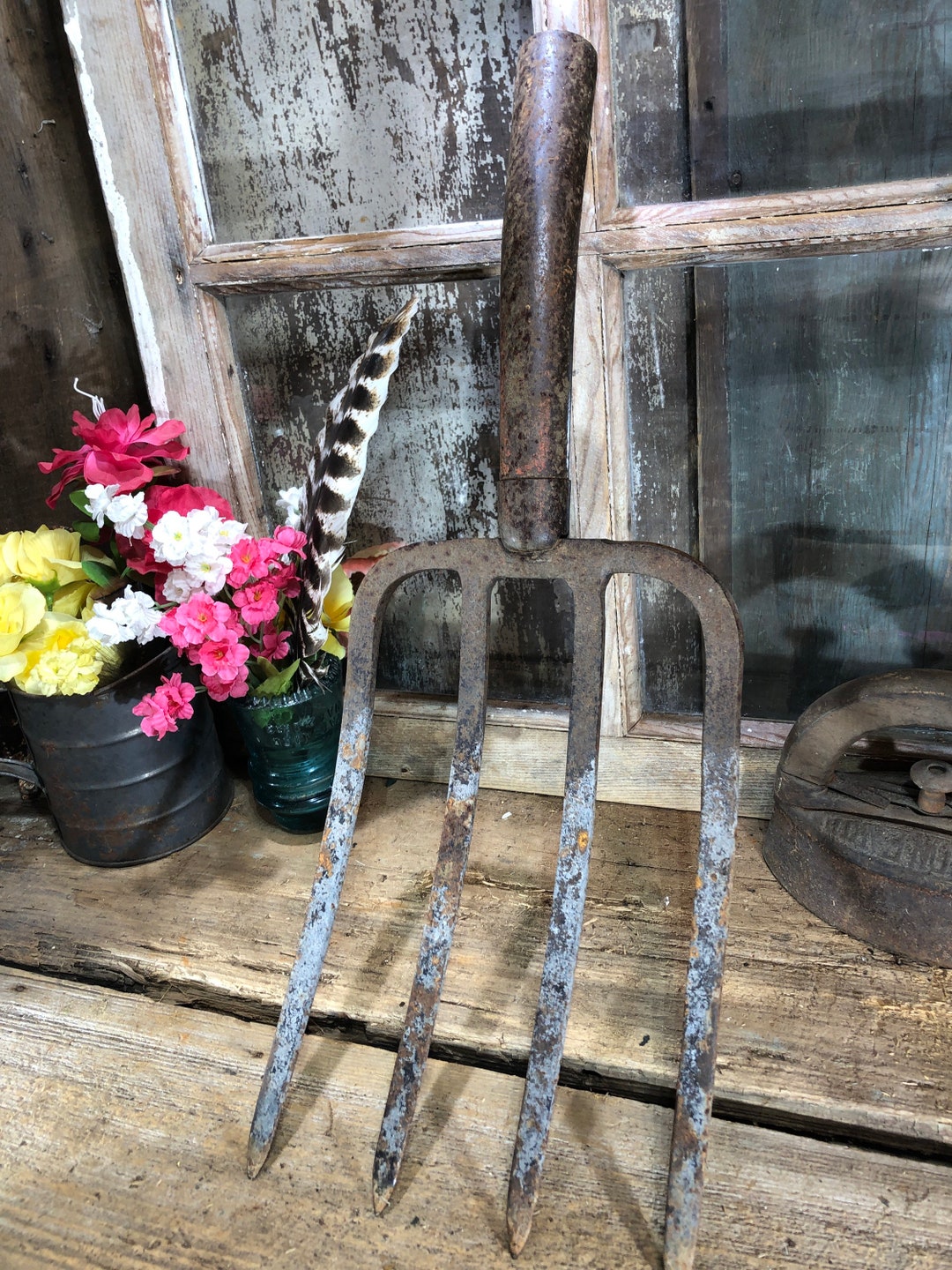 Antique Pitch Fork, From the Barn. Garden Fork Etsy