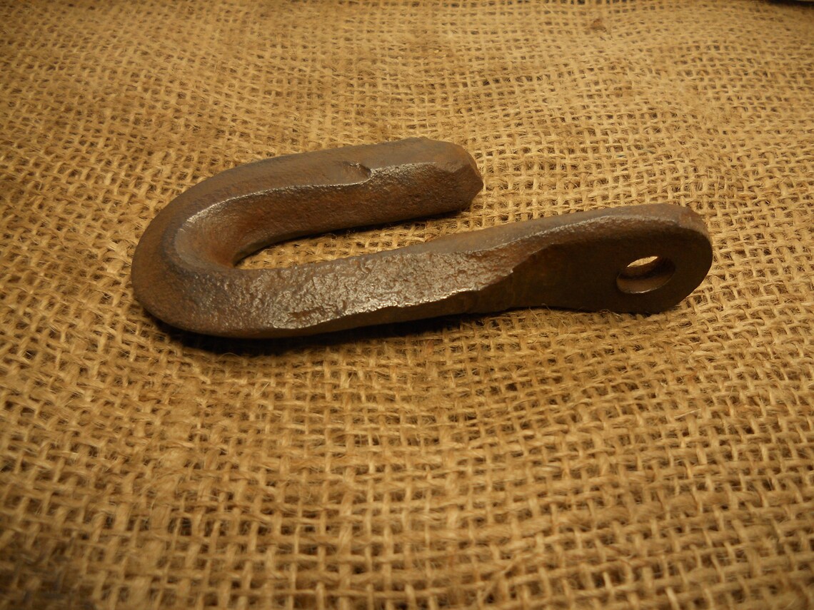 Antique blacksmith hook.. chain hook. iron 1800's Etsy