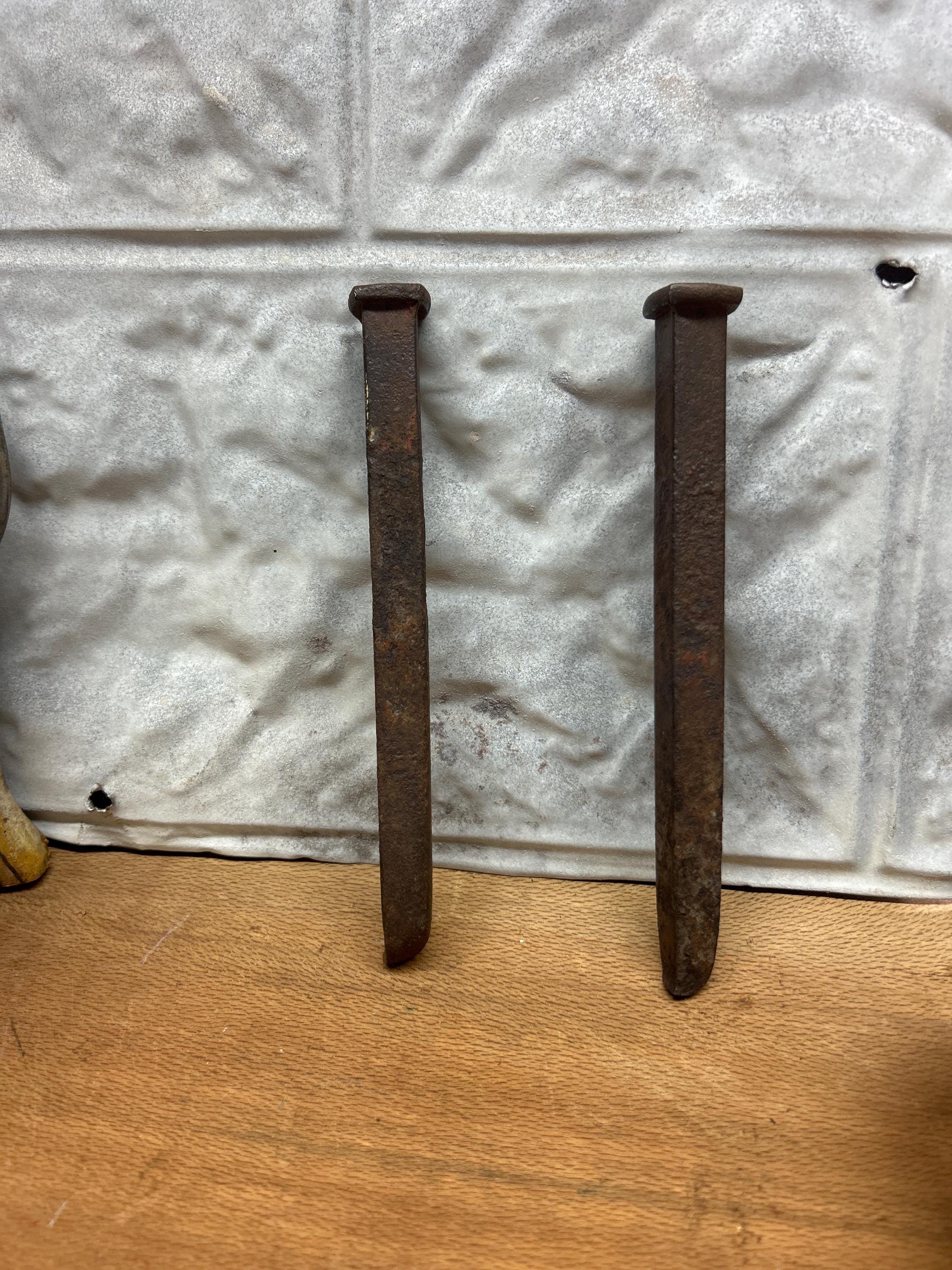 Vintage Bridge Spikes, Blacksmith Made. Large Square Nails - Etsy