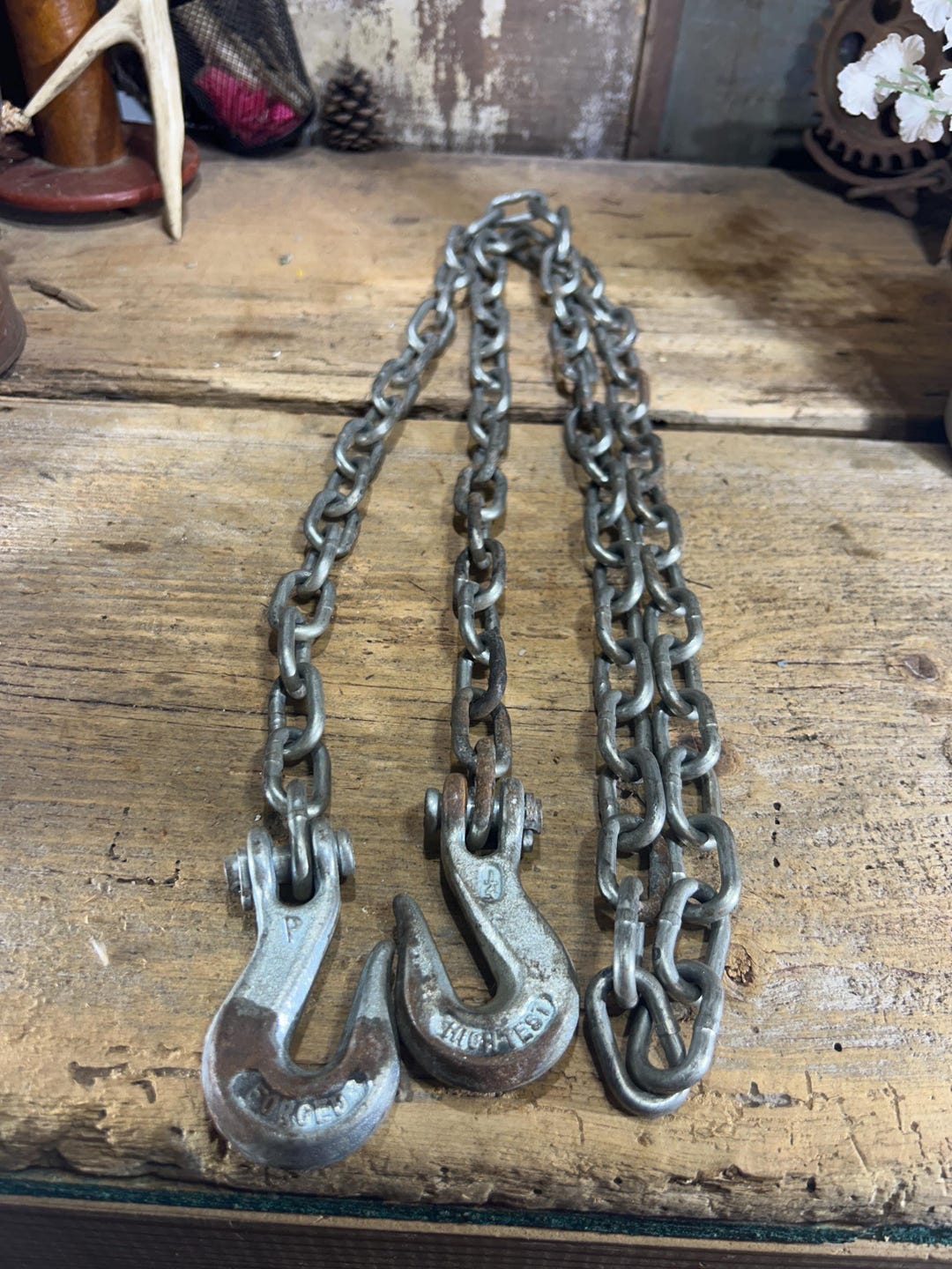 Vintage Log Chain , 70 Inches Long, With Chain Hooks - Etsy