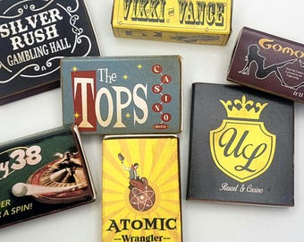 Wasteland Casino Inspired Real Usable Matchbooks, Printed on box!
