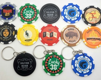 Fallout New Vegas Inspired Unofficial Casino Multi-Stripe Clay Poker Chips Ultra-Luxe, Vikki & Vance, Gomorrah, The Tops, Lucky 38, Vault 21