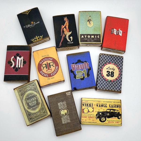 You Choose Fallout Unofficial Match Books, Gizmo's, Skum Pitt,  Tops, Gomorrah, Silver Strike, Lucky 38, Ultra-Luxe, Atomic Wrangler & More!