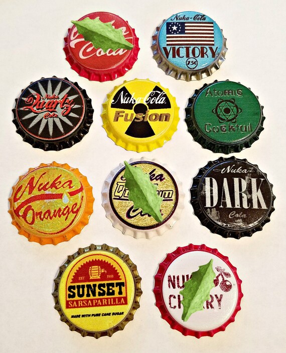 Set of 10 Fallout Unofficial Bottle Caps Set 1 Nuka Cola Etsy