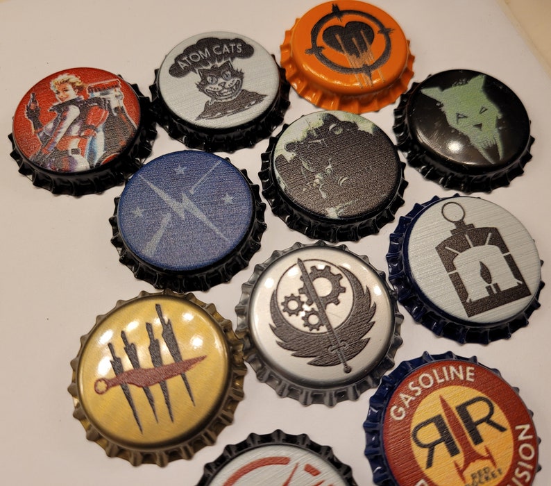 Set of 11 Unofficial Fallout Bottle Caps Set 7 Nuka Cola Girl Etsy