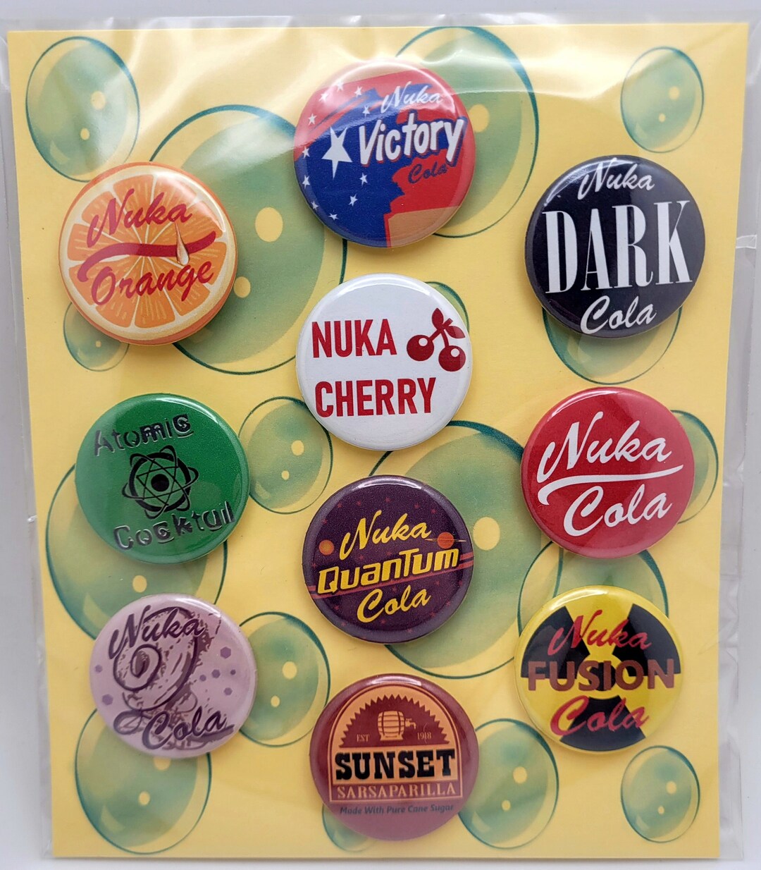 Fallout Inspired Unofficial Buttons 1.25 Nuka Cola's, Atomic Cocktail ...