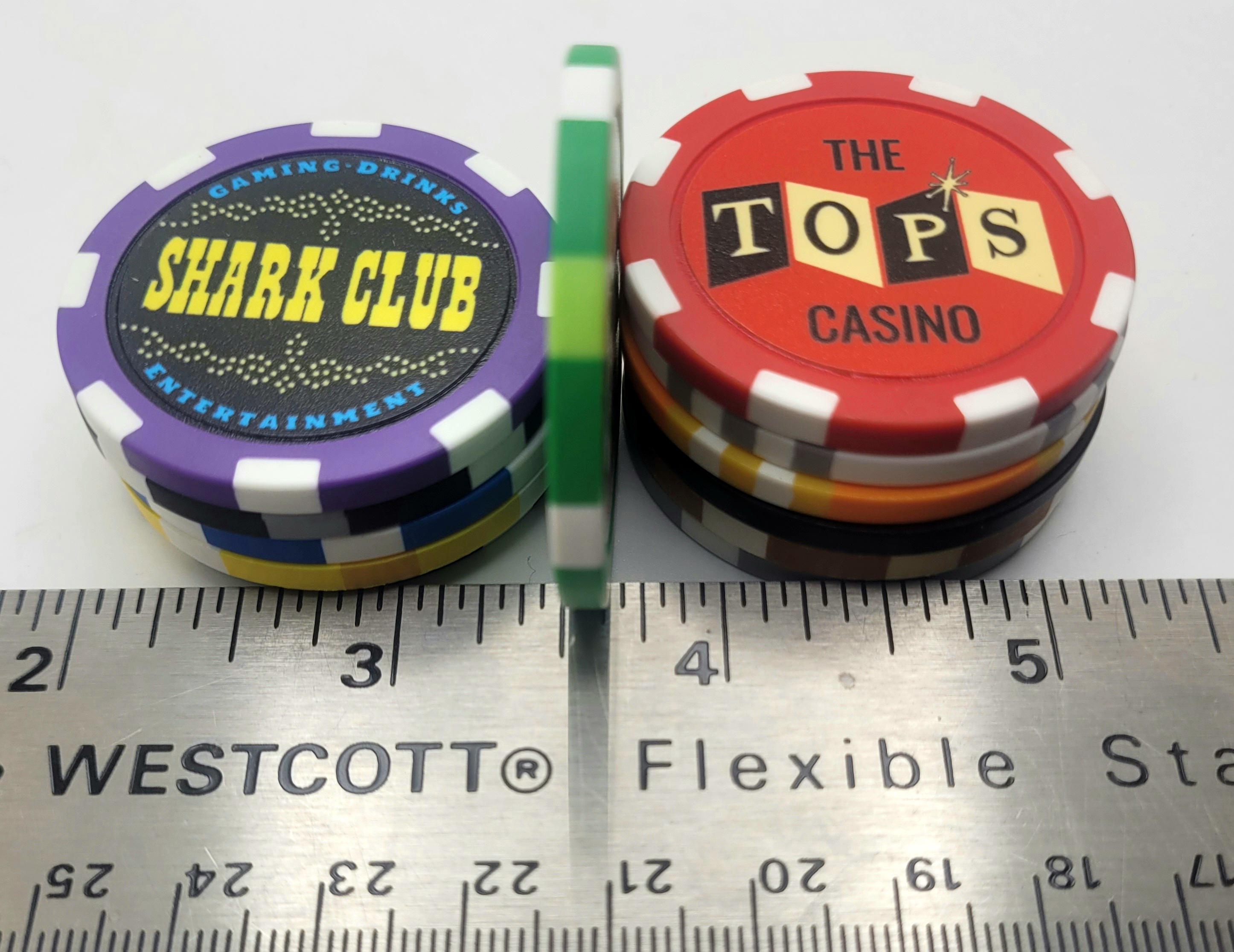 Casino Multi-stripe Poker Chips or Keychains Wasteland Inspired