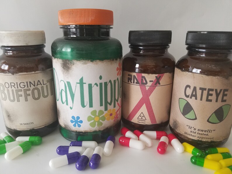 4 Fallout Inspired Weathered Chem Bundle Rad-X Daytripper | Etsy