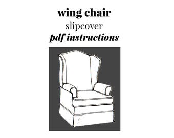 Instruktioner för överdrag till vintage fåtölj, direkt nedladdning i PDF-format, 3 sidor plus grundläggande instruktioner