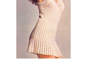 70年代風クロシェ編みテニスドレス PDF 2.5ページをすぐにダウンロード