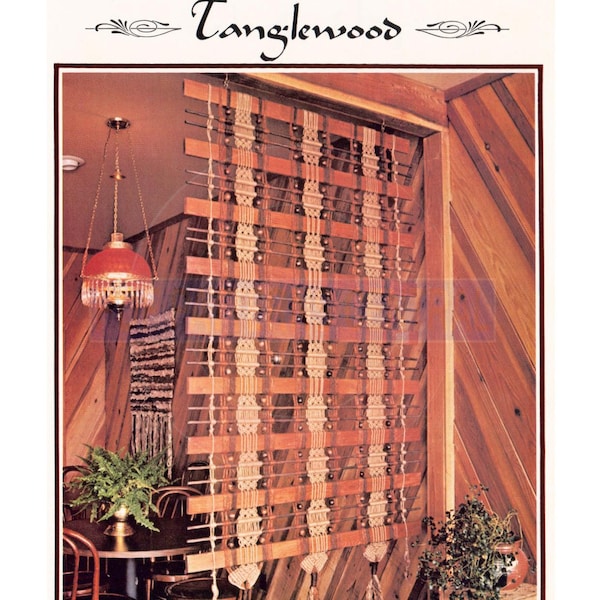 Vintage 1970s Tanglewood Room Divider Pattern Instant Download PDF 2 pages