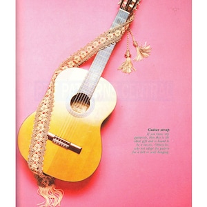 Vintage 70s Macrame Guitar Strap Pattern Instant Download PDF 2 pages