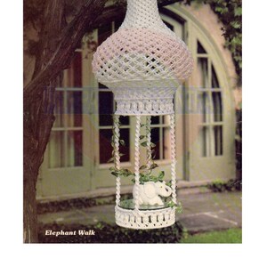 Vintage 70s Elephant Walk Display Hanger Pattern Instant Download PDF 2 pages plus an extra file with information about knots