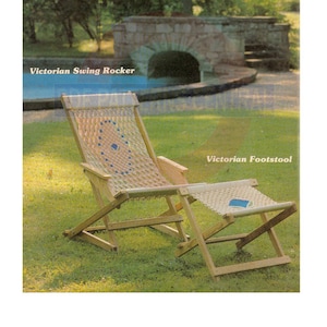 Vintage 70s Victorian Splendor, Footstool and Swing Rocker Patterns Instant Download PDF 4 pages plus extra information about knots