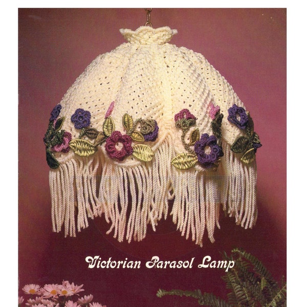 Vintage 70s "Victorian Parasol" Macrame Lamp Shade Pattern Instant Download PDF 2 pages plus extra file with information