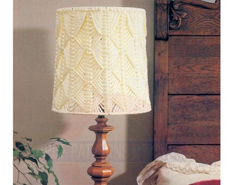 Vintage Macrame Night Life Lamp Shade Pattern Instant Download PDF 3 pages plus General Knotting Info