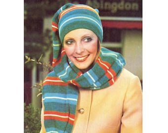 Vintage 70s Stocking Cap Pattern Instant Download PDF 2 pages