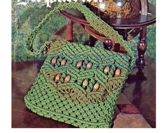 Vintage 70s St. Patrick Macrame Purse Pattern Instant Download PDF 5 pages plus Tips, Terms and Techniques