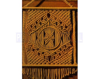 Vintage 70s Macrame Flower Song Wall Hanging Pattern Instant Download PDF 2 pages plus file with extra instructions