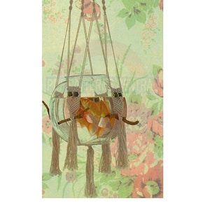Vintage 70s Macrame Small Owl Hanging Pattern Instant Download PDF 2 pages plus an extra file with general directions