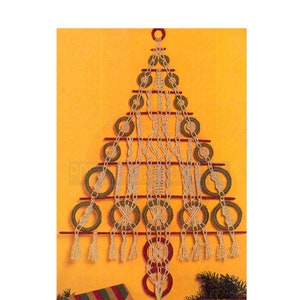 Vintage 70s Macrame Christmas Tree Pattern Instant Download PDF 2 pages plus file with an explanation about knots