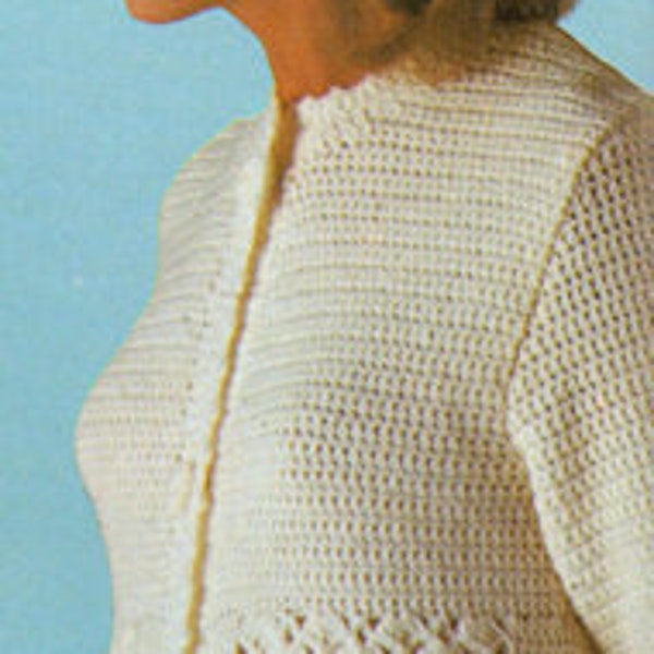 Vintage 70s Dressing Gown Crochet Pattern Instant Download PDF 2 pages