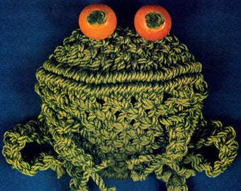 Vintage 70s Macrame Frog Pattern Instant Download PDF 2 pages