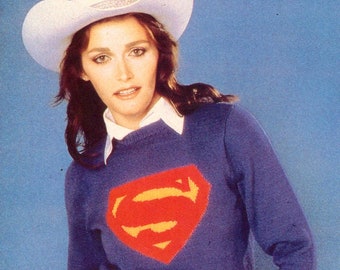 Vintage Knitted Lois Lane Sweater Pattern Instant Download PDF 2 pages