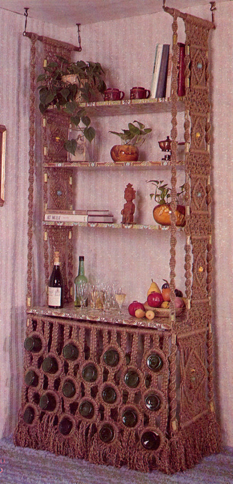 Vintage 1970s Macram\u00e9 Curtains /& Room Dividers Book 10 Patterns Instant Download PDF 16 pages